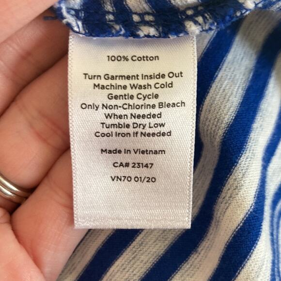 Talbots Blue & White Striped Knit Pullover Dress, Size LP - Picture 7 of 8